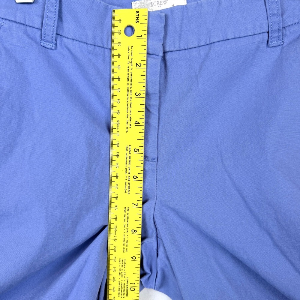 J Crew Bermuda Shorts Women 0 Blue 9" Chino Cotton Stretch Preppy Coastal Casual - Picture 7 of 9